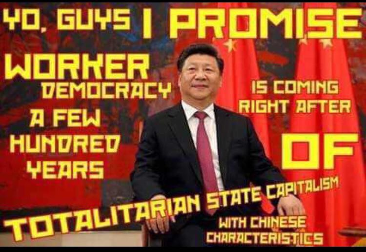 Just a little longer, bro, I promise, our fascist regime will totally wither away, just keep simping for it ✊