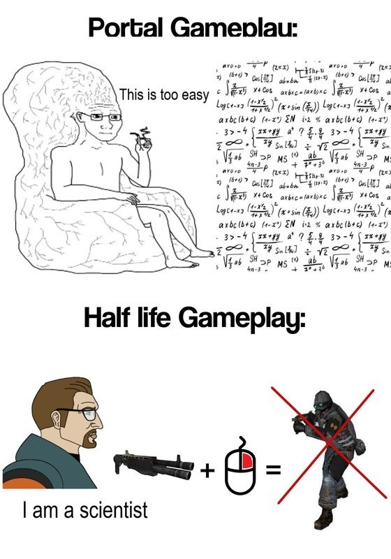 Portal vs Half Life gameplay