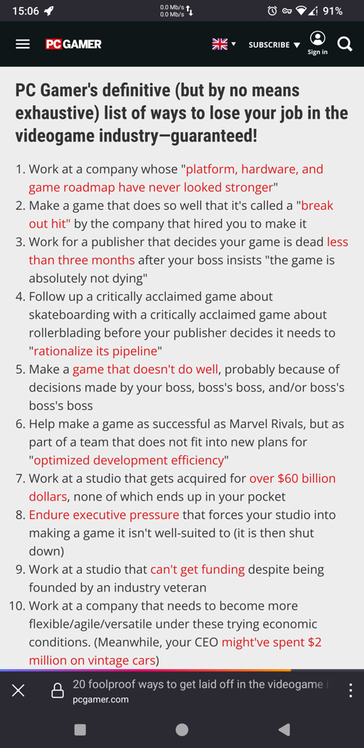 PC Gamer taking a jab at the industry