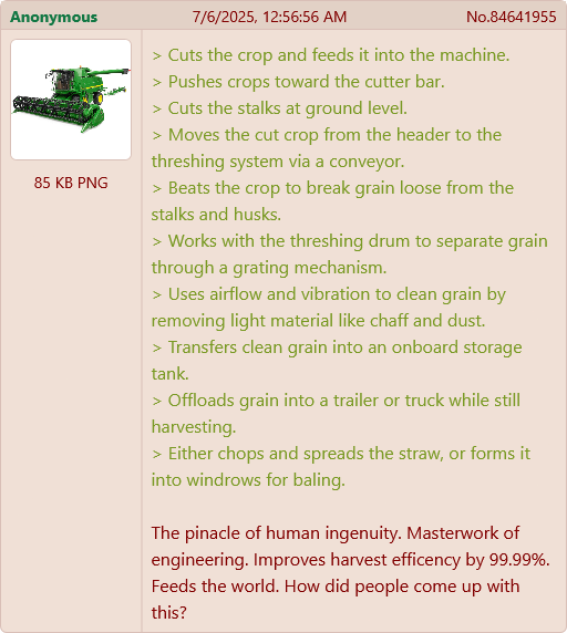 I watched several videos on a Combine Harvester's inner workings and I still don't understand how this thing works.
