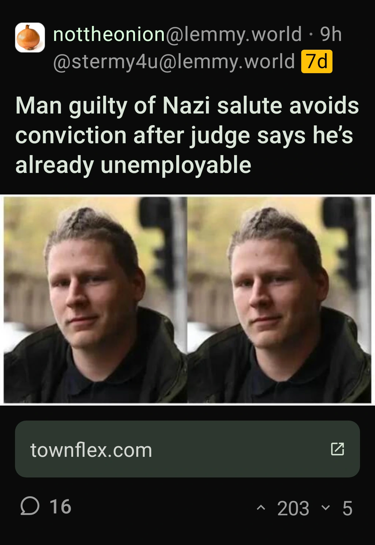 I find it pretty interesting how "Not The Onion" community mod banned me and deleted all my posts for being a "bot", yet he kept obvious self promo/ spam accounts