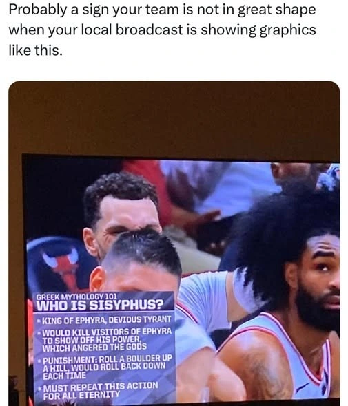 Hey, we need to display a metaphor for life's futile struggles. Any ideas?