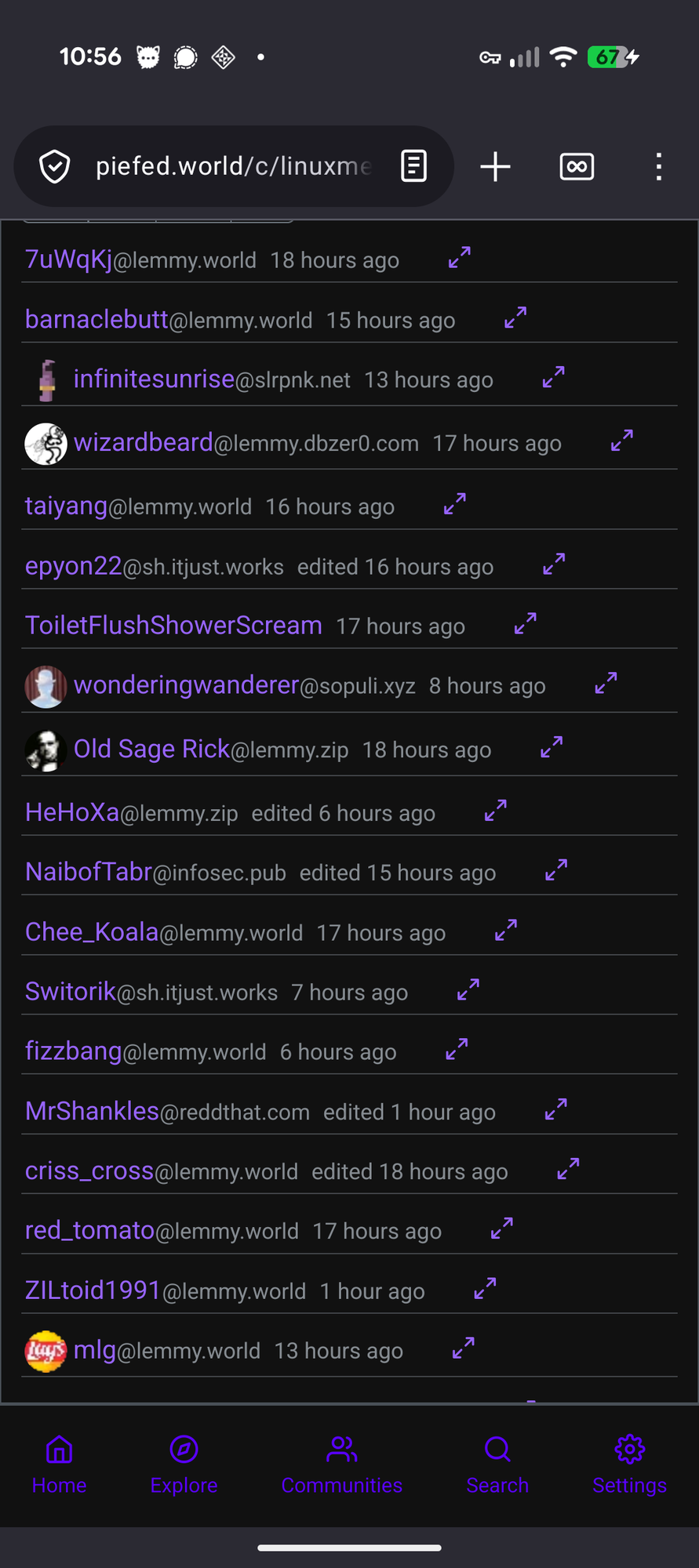 The same post, viewed on the web interface of piefed.world. Here, there are a lot more comments