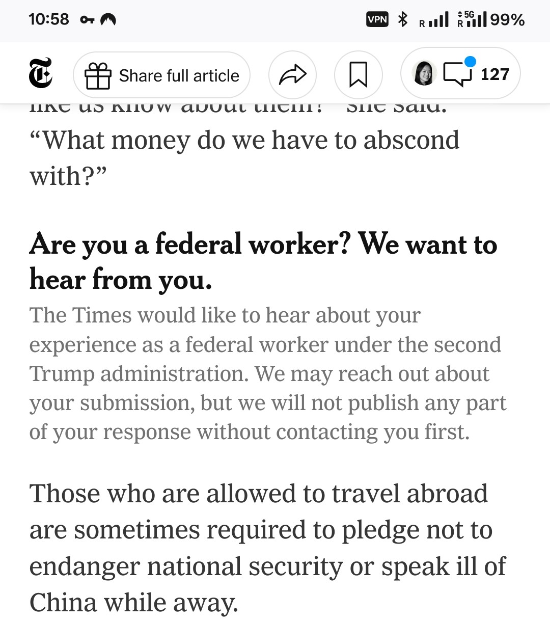 Are you a federal worker? We want to hear from you.