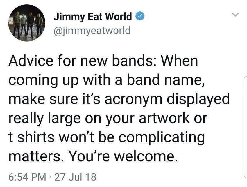 Advice for new bands